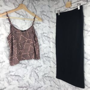 Forever 21 Outfit Midi Skirt and Crop Top